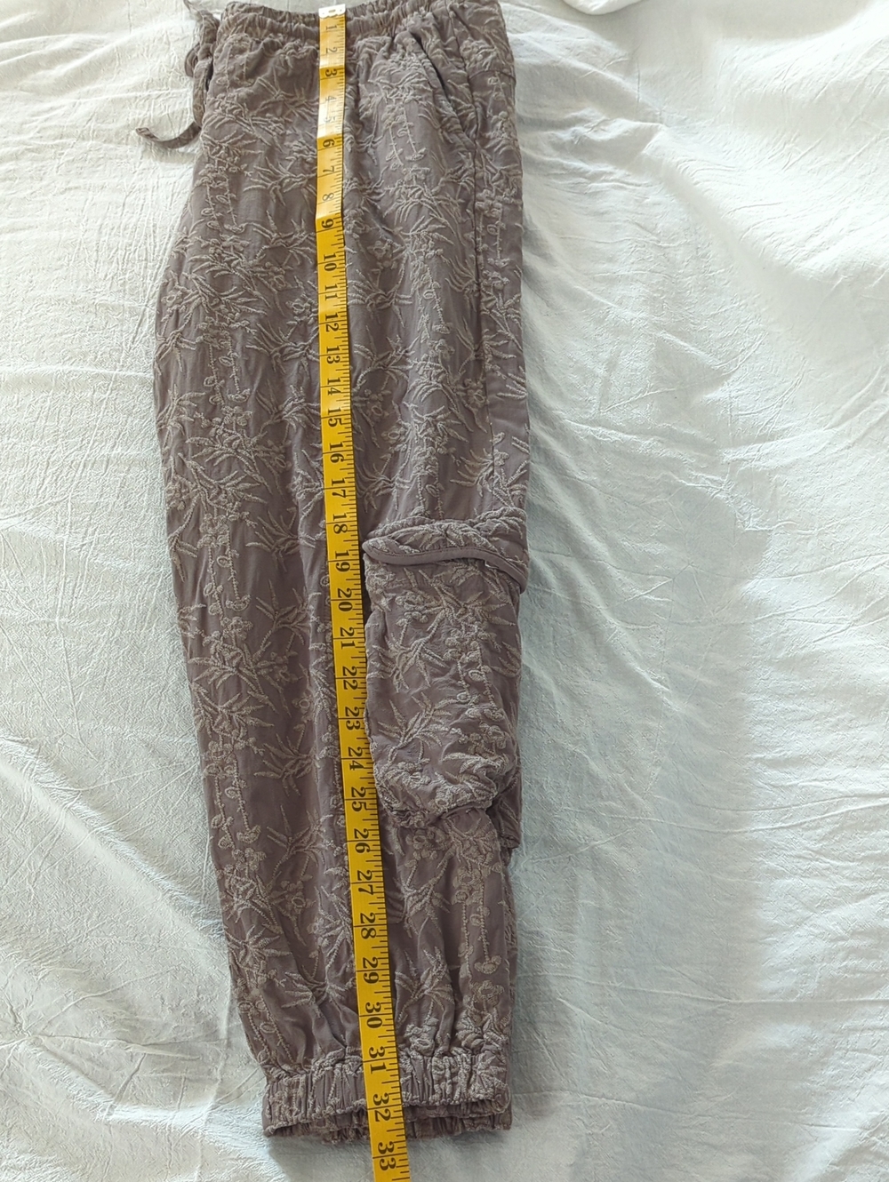 Johnny Was Pete Greta Ramble Cargo Jogger Pants Medium Gray Taupe Boho Utility - Picture 9 of 9